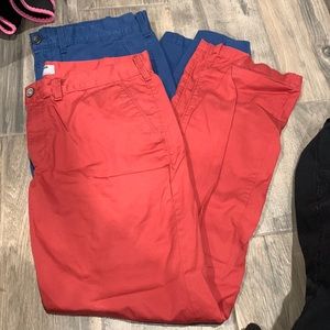 Two pairs men’s express colored pants